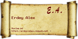 Erdey Alex névjegykártya
